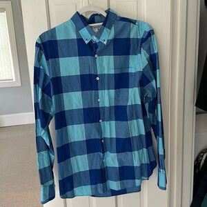 Casual men’s shirt. Beautiful blue color.